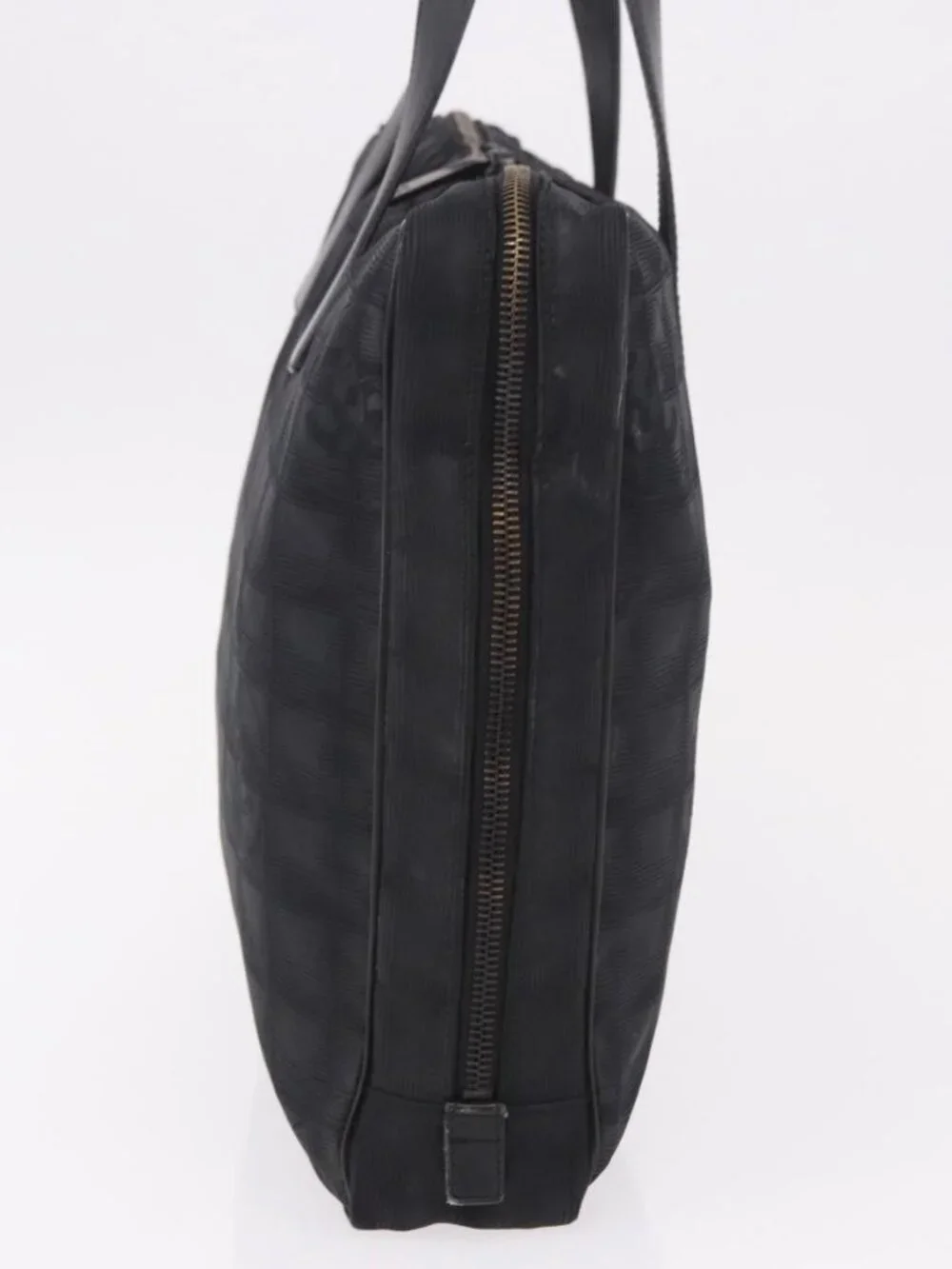 CHANEL New Travel Line Hand Bag Nylon Black CC Auth ka5058